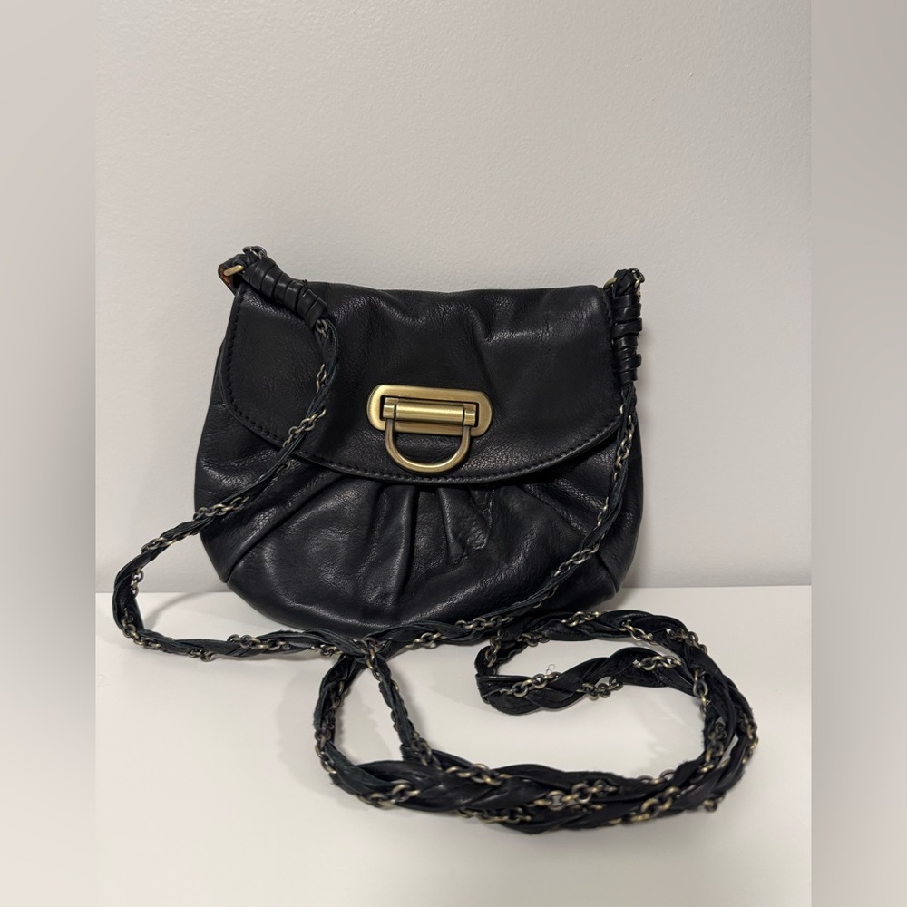 Sabina New York Black Leather Crossbody Bag